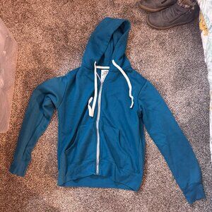 Zip-up teal hoodie - women's size Large
